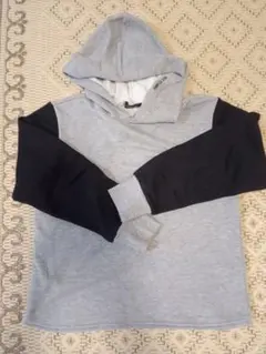 COMME CA ISM フード付きパーカー グレー×黒