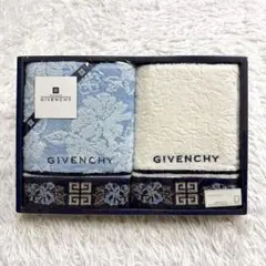 【未使用】 GIVENCHY フェイスタオル 花柄 ロゴ 2枚のサムネイル