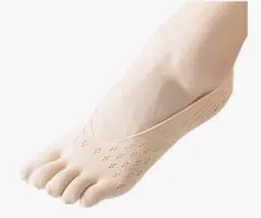 kuuupiii 5本指ソックス ベージュ 22-26cm 3枚セット