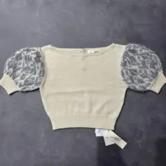 【新品】Lily Brown リリーブラウン　半袖パフスリーブニット　F