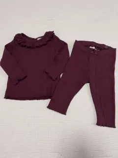 【H&M】セットアップ　バーガンディ　68cm 4-6Mのサムネイル