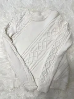 SENSE OF PLACE ケーブルニットセーター　コットン素材
