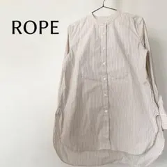 ROPE' ロペ　ストライプ　長袖　シャツ　トップス　サイズ38 ベージュ　白