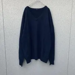 2890【無印良品】XL♡Vネックニット 長袖 アルパカ ウール混 シンプル