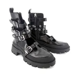 未使用級 ZARA バックル トラックソール ショート アンクル ベルト 36