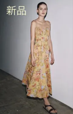 新品タグ付1万6千円！ZARA ザラ＊フラワーキャミワンピース　L