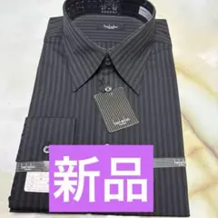 ブラックストライプ 長袖ワイシャツ 82