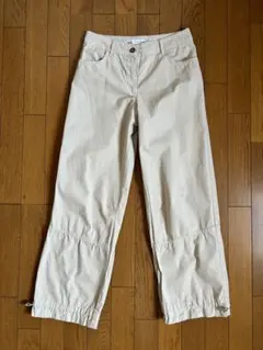 ZARA パラシュートパンツ　ライトグレー 白　32