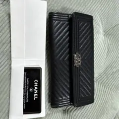 CHANEL ブラック キルティング 長財布