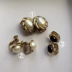 レトロ　イヤリング　3点セット