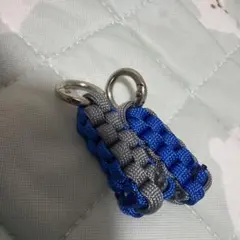 パラコード キーホルダー ブルー×グレー 2個セット