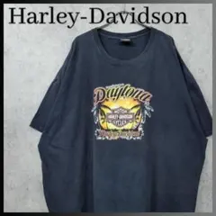 USA古着】ハーレーダビッドソンホットメタルTシャツ5XLネイビー両面