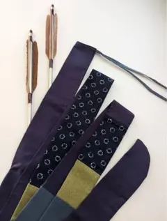 【ハンドメイド】弓袋　紫✕紺絞り✕草色✕水色