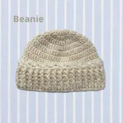 ハンドメイドビーニー　エクリュとホワイト
