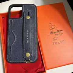 美品HanaTora ネイビー ストラップ付きケース