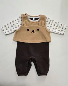 クマ刺繍 カバーオール ベスト セット