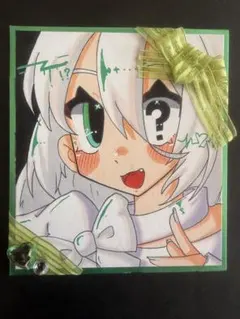 オリジナル　手描きイラスト　原画　コピック　一点物　色紙