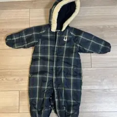 ミキハウス　フリース付きチェックロンパース