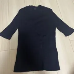 UNIQLO ネイビー 五分袖ニット