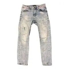 ZARA ザラ　スキニーデニムパンツ　ストレッチ　ダメージ加工のサムネイル