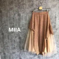 新品★[MIIA]ハートプリントロングスカート シースルー 異素材MIX 個性的