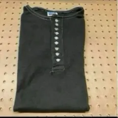 【L】アメリカ製 long johnロングジョン10ボタン ヘンリーネック黒1④