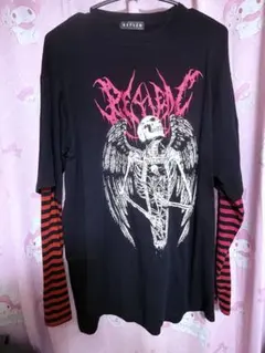 レフレム SKULL レイヤードロンT 赤