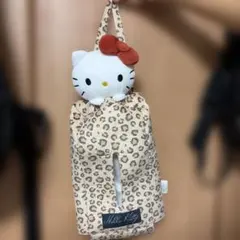 Hello Kitty 吊り下げティッシュケース ヒョウ柄