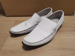 ホワイトレザー ローファー スリッポン
