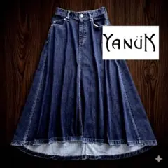 YANUK ヤヌーク フレアデニムスカート ストレッチインディゴブルー XSのサムネイル