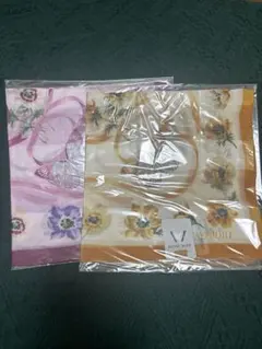 新品未開封　ハナエモリ蝶 シルクスカーフ 2枚セット　大判のサムネイル
