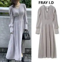 【未使用】FRAY I.D ウエストシャーリングシフォンワンピース