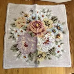 Hotman 花柄タオルハンカチ 薄紫