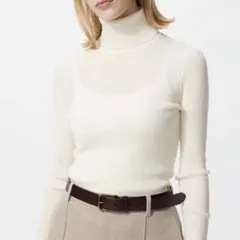 【即日発送】UNIQLO メリノリブタートルネックセーター XL