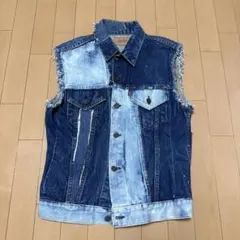 Levi's デニムベスト フリンジ加工 リメイク