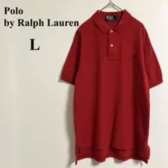 POLO RALPH LAUREN 赤 ポロシャツ L 半袖　鹿の子　無地