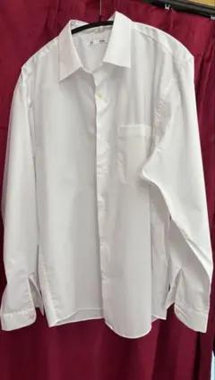 【美品】GU メンズ長袖シャツ ホワイト Mサイズ ベーシックで上品！