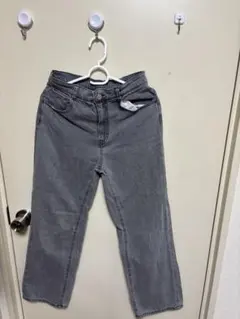 GRL グレー ストレートデニムパンツ