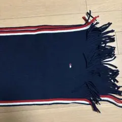 トミー・ヒルフィガー ネイビー ストライプ マフラー