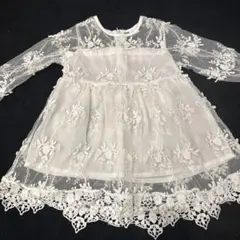 SHEIN 女の子 キッズ ワンピース レース ホワイト 美品 3Y 匿名配送