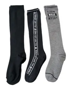 新品ハイソックスキッズ 靴下3足セット 女の子まとめ売り 19から24cm