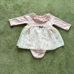 ピンク フリル付きロンパース 70cm
