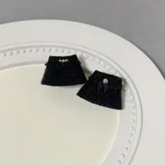 ミニチュアドール服【丸いスタッズの小さいワンピース2着セット】ブラックのサムネイル
