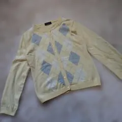 CASHMERE PRIME ダイヤモンド柄カーディガン M