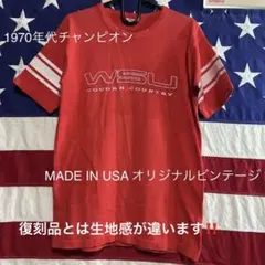チャンピオン Tシャツ バータグ 70'S USA製 赤 L 希少