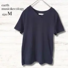 アースミュージック＆エコロジー 半袖カットソー 黒 Ｍ Vネック シンプルのサムネイル