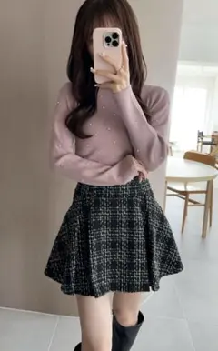 【新品未使用タグ付き】ハイネックパールリブニットトップス　GRL グレイル