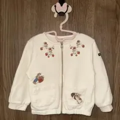 petit main プティマイン　苺刺繍ZIPカーデ　アイボリー　100cm