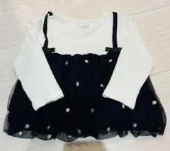 美品　ベビー服　mamaraku 90 バースデイ　チュニック　黒