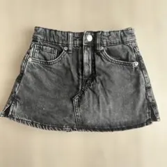 ZARA KIDSブラックデニム ミニスカート風ショートパンツ　サイズ130cm